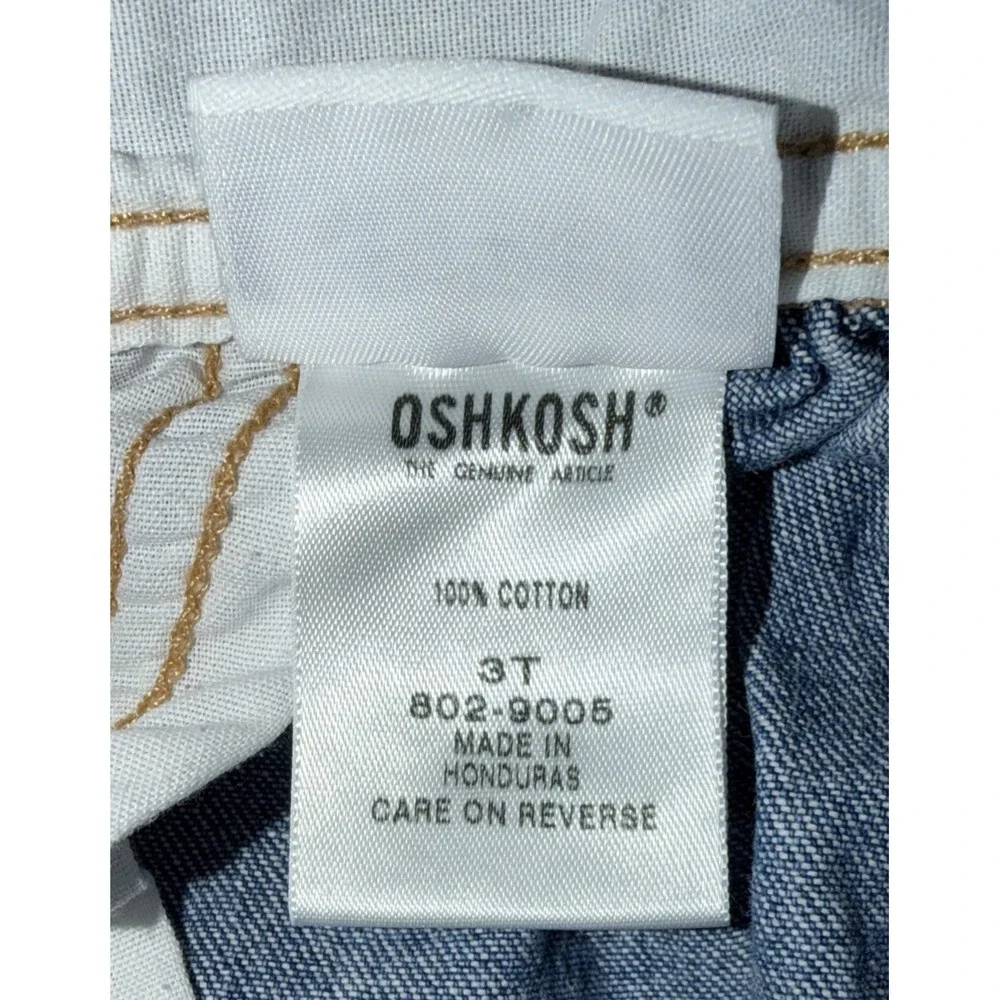 Vintage Oshkosh B'gosh Toddler Girls‎ 3T Denim Bubble Vestbak Bib Overalls